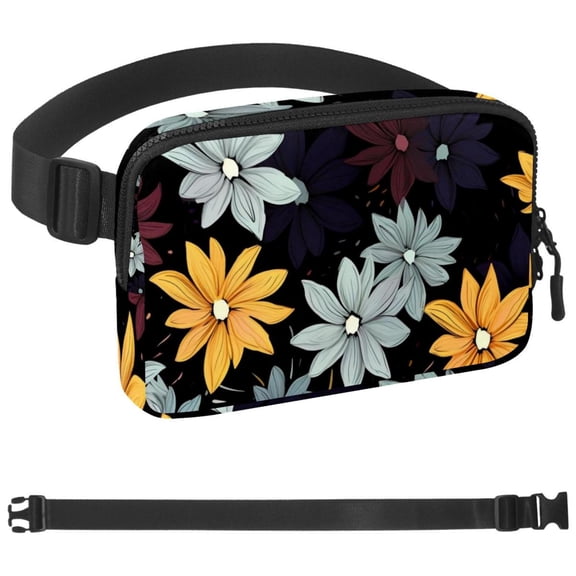 Floral Flower Fanny Pack Belt Bag for Women and Men, Fashionable Waist Pack with Adjustable Strap for Traveling, Hiking, Jogging, Cycling