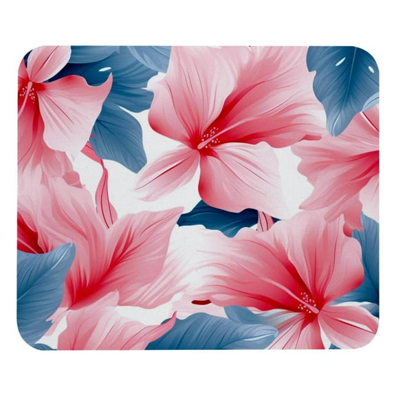Floral Flower Mouse Pad, Cloth with Rubberized Base