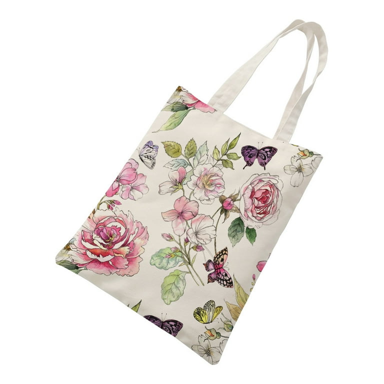 Floral Flower Nature Tote Bag Canvas Tote Bag Handles for Women 