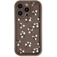 thumbnail image 1 of Floral Flower Soft Matte Shockproof Case for iPhone Compatible with iPhone 12, Brown, 1 of 6
