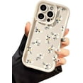 thumbnail image 1 of Floral Flower Soft Matte Shockproof Case for iPhone Compatible with iPhone 14 Pro, White, 1 of 7