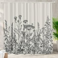 thumbnail image 1 of Floral Flowers Botanical Decorative Shower Curtain, Floral Border Herbs and Wild Flowers Botanica with Rust Proof Grommets for Bathroom Waterproof Washable 72"W x 84"L (Pack of 1), 1 of 6