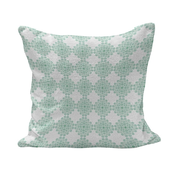Floral Fluffy Throw Pillow Cushion Cover, Abstract Horizontal Lines Geometric Bold Thin Stripes Ocean Themed Illustration, Rectangle Accent Pillow Case, 26" x 16", Seafoam White, by Ambesonne