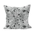 thumbnail image 1 of Floral Fluffy Throw Pillow Cushion Cover, Flowers Leaves Twirled Swirls Buds Nature Romantic Design Art Print, Decorative Square Accent Pillow Case, 24" x 24", Black and White, by Ambesonne, 1 of 5