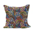 thumbnail image 1 of Floral Fluffy Throw Pillow Cushion Cover, Hippie Style Abstract Blooms with Aztec Tribal Antique Geometric Pattern Trippy Boho, Decorative Square Pillow Case, 28" x 28", Multicolor, by Ambesonne, 1 of 5