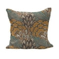 thumbnail image 1 of Floral Fluffy Throw Pillow Cushion Cover, Pattern of Flowers and Peacock Feathers Floral Arrangement Art, Decorative Square Accent Pillow Case, 16" x 16", Petrol Blue Pale Coffee, by Ambesonne, 1 of 5