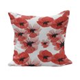 thumbnail image 1 of Floral Fluffy Throw Pillow Cushion Cover, Poppies Retro Halftone Effect Fertility and Eternal Life Vintage, Decorative Square Accent Pillow Case, 28" x 28", Vermilion Black White, by Ambesonne, 1 of 5