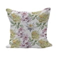 thumbnail image 1 of Floral Fluffy Throw Pillow Cushion Cover, Rose Petals Sakura Lily Flowers Blooms Romance Florets Design, Decorative Square Accent Pillow Case, 28" x 28", Fern Green Pale Pink, by Ambesonne, 1 of 5