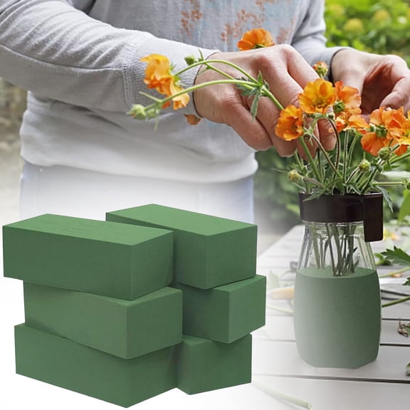 Floral Foam Bricks for Fresh and Artificial Flowers, Square Green Styrofoam Blocks for DIY Flower Arrangements, Crafts & Wedding Decor, 8.8" x 4" x 2.5"