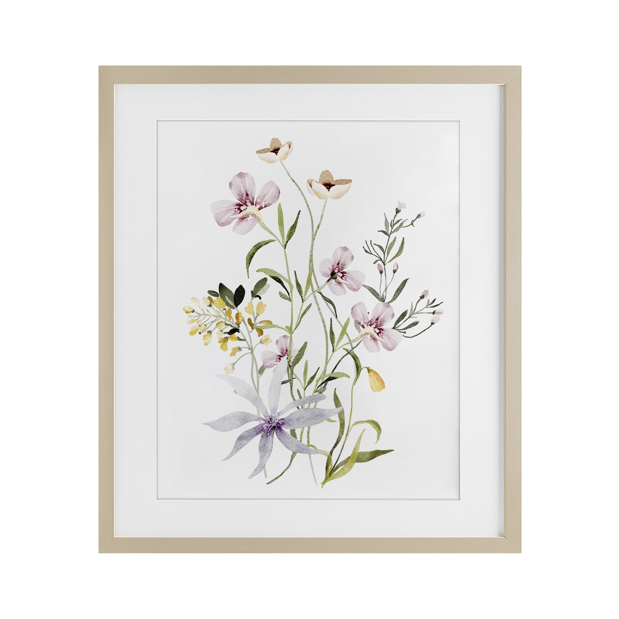 Floral Foliage Bundle Birch Framed Print Under Glass, design by Lettered and Lined