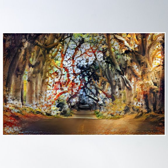 Floral Forest Poster Wall Art, Modern Wall Decor, 8x12 UNFRAMED