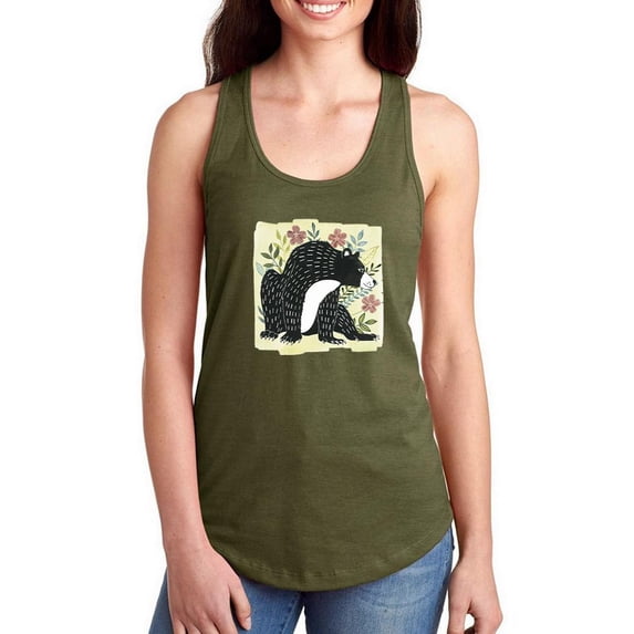 Floral Forester Iii Racerback Tank Women -Grace Popp Designs, Female Large