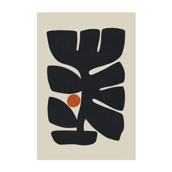 Floral Form 03 - Digital Art Abstract Modern Art Minimalist Geometric Monstera Mid-Century Modern Boho Unframed Wall Art Print 20 x 28 inches