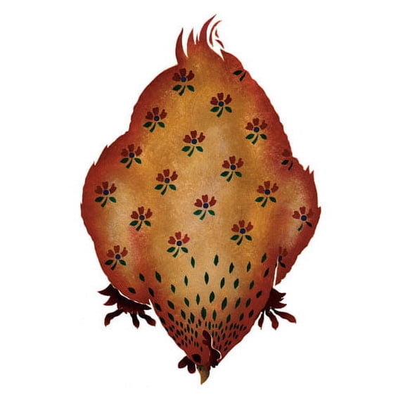 Floral Fowl Hen Wall Stencil - DEE578 by DeeSigns