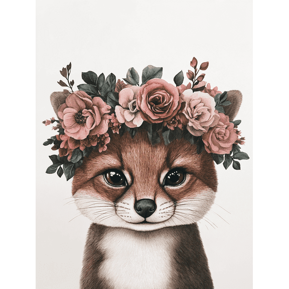 Floral Fox Canvas Art Print/Wall DecorPerfect for Living RoomBedroomNurseryBathroomand Office Decoration.