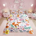 thumbnail image 1 of Floral Fox Comforter,Pink Fox Comforter Set Teens , Bedding Set Printed Comforter with 1 Pillowcase,Down Alternative,(Pink，), 1 of 6