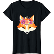 Floral Fox Graphic Tee: Radiate Elegance with Nature's Charm and Colorful Flair