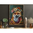 Floral Fox Wall Art Print, Wild Animal Decor - Walmart.com