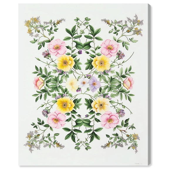 Floral Framework Canvas Trendy Art Prints by Art Remedy, Gallery Wrapped, 24" x 30"