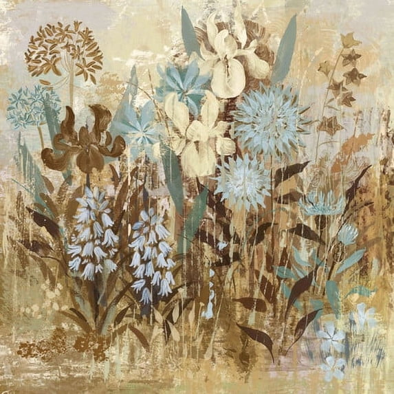 "Floral Frenzy Blue IV" Painting Print on Wrapped Canvas
