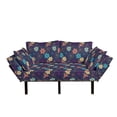 thumbnail image 1 of Floral Futon Couch, Exotic Hibiscus Petals in Warm Tones Beach Palm Tree Wild Dreamy Tropical Graphic, Daybed with Metal Frame Upholstered Sofa for Living Dorm, Loveseat, Multicolor, by Ambesonne, 1 of 4