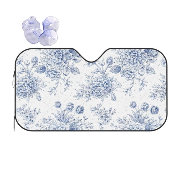 Floral Fuzzy Car Windshield Sun Shade Universal Fit Auto Sun Visor Protector