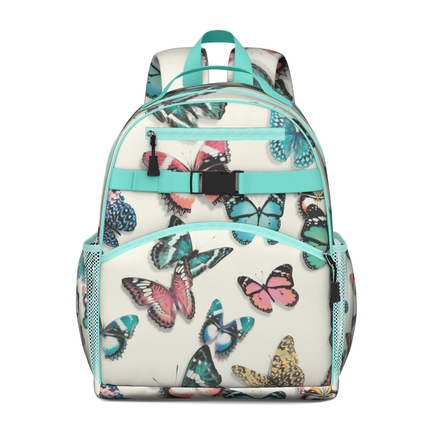 Butterfly backpack purse Metallic Quilted Butterfly Pink Mini Backpack – RUE + ROE main image 3