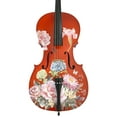 thumbnail image 1 of Floral Garden Cello Outfit w Brazilwood Bow Case Crystal Fine Tuners Rosin Strings Set Up, 1 of 4