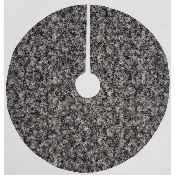 Floral Garden Christmas Tree Skirt By Penny's Needful Things (Black & Gray) (Round)