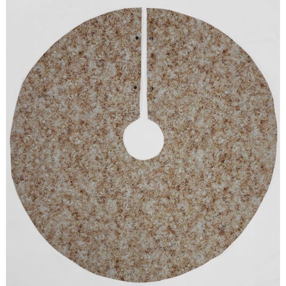 Floral Garden Christmas Tree Skirt By Penny's Needful Things (Golden Brown) (Round)