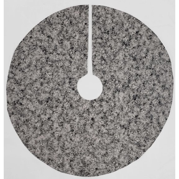 Floral Garden Christmas Tree Skirt By Penny's Needful Things (Silvery Gray) (Round)