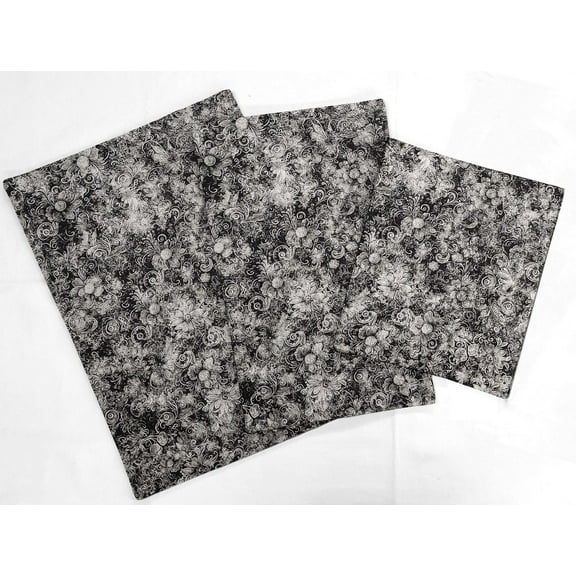 Floral Garden Countertop Appliance Slider Mats by Penny's Needful Things (Black & Gray) 3-Pack