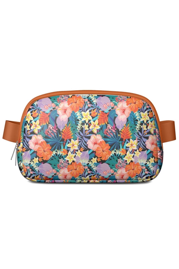 Floral Garden Fanny Pack – Artistic Waist Bag with Roses, Peonies & Butterflies, Perfect for Spring & Summer Style