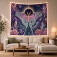 thumbnail image 1 of Floral Garden Luna with Moth Translucent Wings Shades, Mystical Fantasy for Space Lovers, Galaxy Room Decor, Mother'S Day Gift, Tapestry Wall Hanging for Bedroom and Dorm, 1 of 7