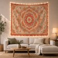 thumbnail image 1 of Floral Garden Mandala with Forms Core Peach Petal, Nostalgic Vintage for Botanical Art Lovers, Botanical Wall Art, Valentine'S Day Gift, Tapestry Wall Hanging for Bedroom and Dorm, 1 of 7
