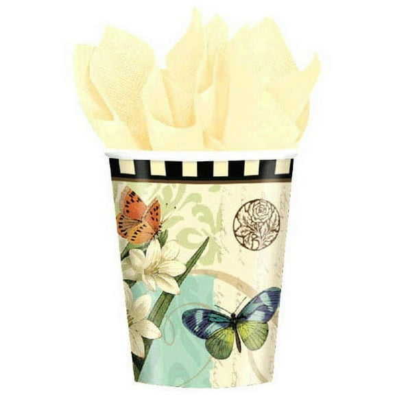 Floral 'Garden Melody' 9oz Paper Cups (8ct)