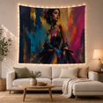 thumbnail image 1 of Floral Garden Portrait with Figure Skin Hair Styled, Mystical Fantasy for Space Lovers, Galaxy Room Decor, Mother'S Day Gift, Tapestry Wall Hanging for Bedroom and Dorm, 1 of 7