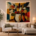 thumbnail image 1 of Floral Garden Rounded with Vase Textured Brushstrokes Lower, Mystical Fantasy for Space Lovers, Galaxy Room Decor, Mother'S Day Gift, Tapestry Wall Hanging for Bedroom and Dorm, 1 of 7
