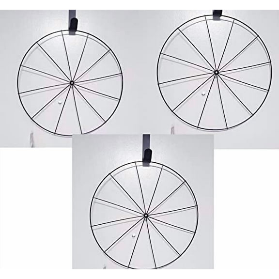 Floral Garden (Set of 3) HT Bicycle Wheel Style Metal Wreath Form Frame. Great for Making DIY, Various Craft Projects, 14-in Frame Bundled-with Metallic Chenille Stems.