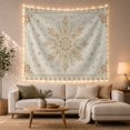 thumbnail image 1 of Floral Garden Snowflake with Pale Bronze Copper Geometric, Mystical Fantasy for Space Lovers, Galaxy Room Decor, Christmas Gift, Tapestry Wall Hanging for Bedroom and Dorm, 1 of 7