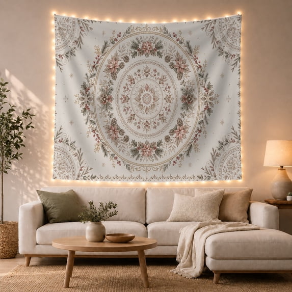 Floral Garden Sophisticated with Botanical Pale, Mystical Fantasy for Space Lovers, Galaxy Room Decor, Mother'S Day Gift, Tapestry Wall Hanging for Bedroom and Dorm