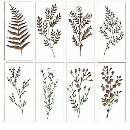 Floral Garden Stencils for Wood Painting, Sunflower Wildflower Fence Stencil Set for DIY Outdoor Decor, Reusable Large Wall Stencils for Spray Paint Crafts, Yard Art and Mural Projects