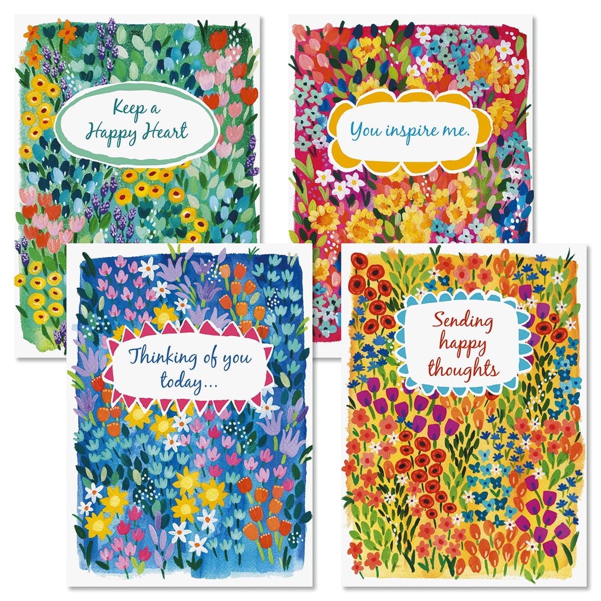 Current Floral Garden Thinking of You Friendship Greeting Cards - Set ...