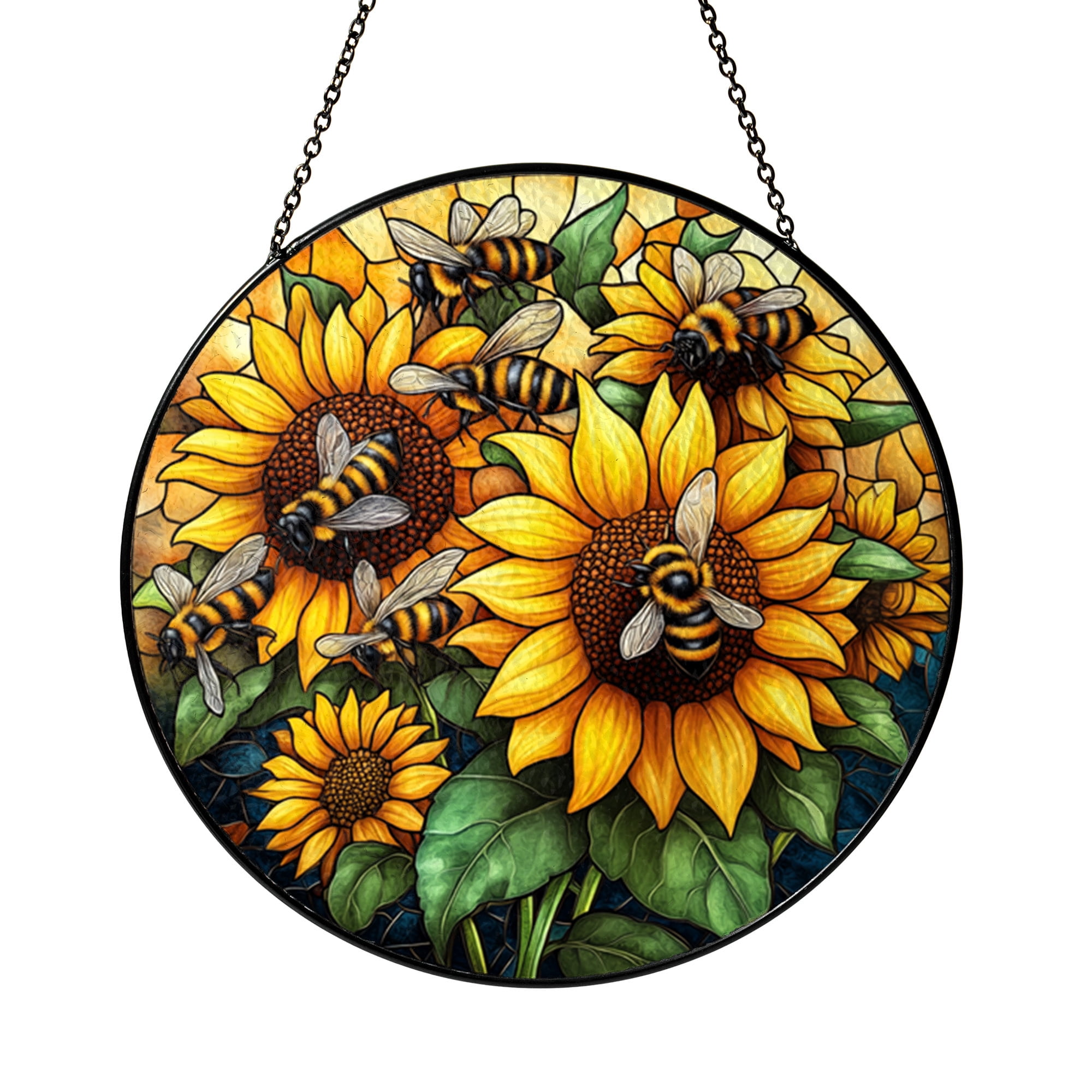 Floral Garden Window Hanging – Bee and Sunflower Art - Walmart.com