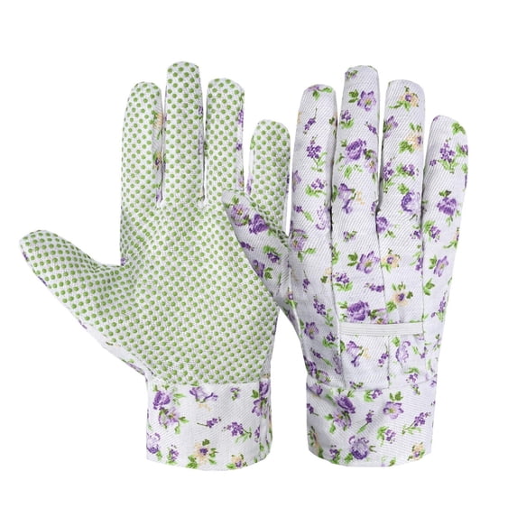 Floral Gardening Gloves for Women, 9.5 inch Non Slip Garden Gloves, Breathable Planting Gloves, Outdoor Yard Protective Gloves, Lightweight Gardening Hand Gloves, Flower Pruning Work Gloves