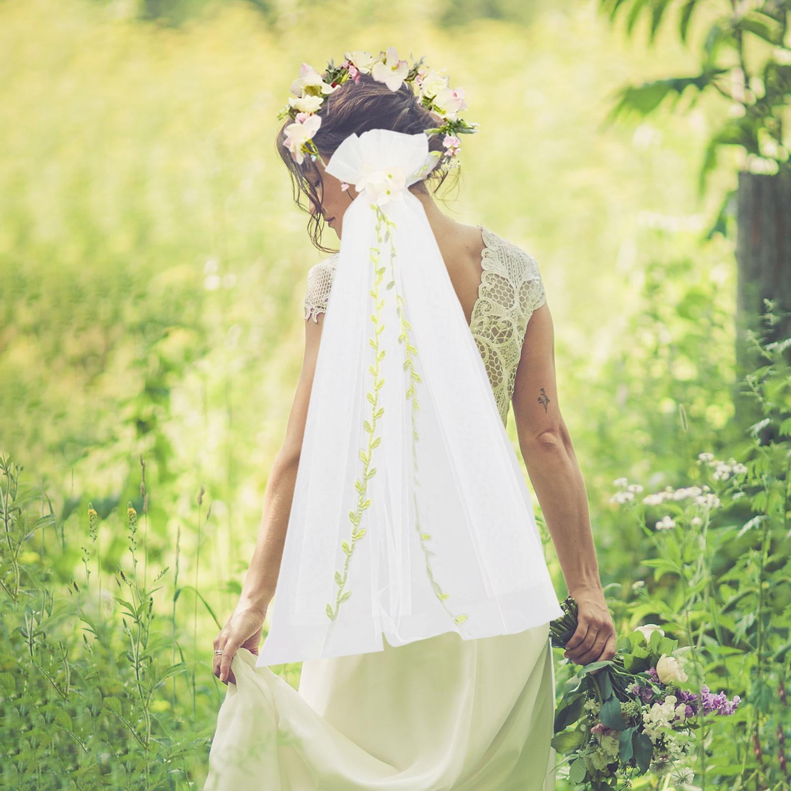 Floral Garland Veil Wedding Bridal Veil