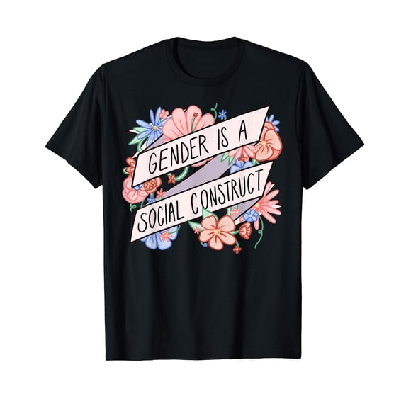 Floral Gender Is A Social Construct Transgender Day T-Shirt