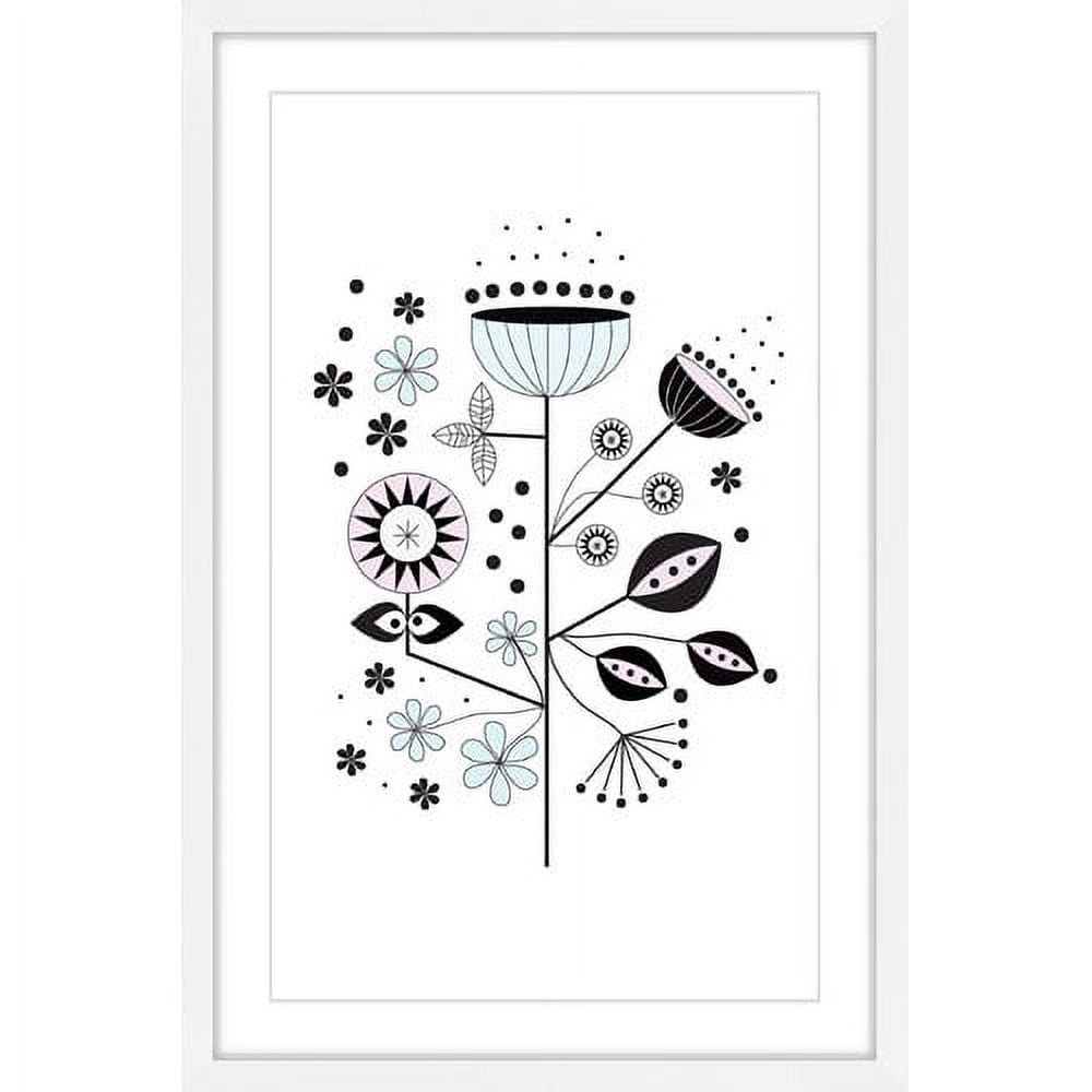 "Floral Geometry" Framed Painting Print