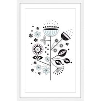 "Floral Geometry" Framed Painting Print