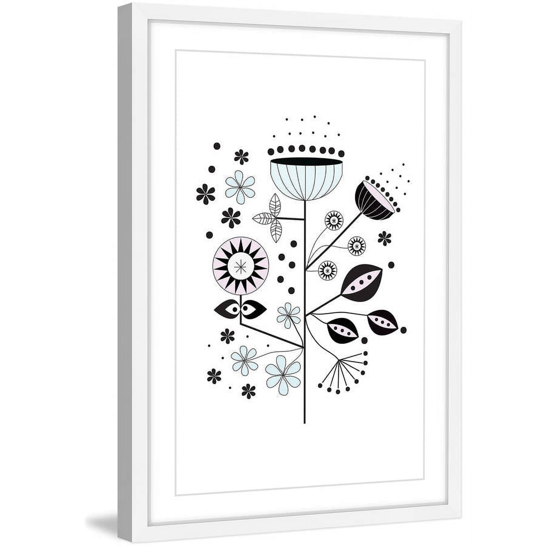 "Floral Geometry" Framed Painting Print
